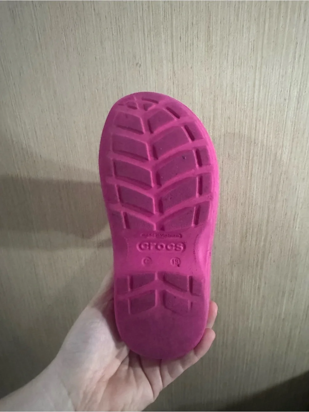 Women’s CROCS Pink Slip-On Clog Rain Boots Size 13